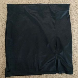 Black leather skirt